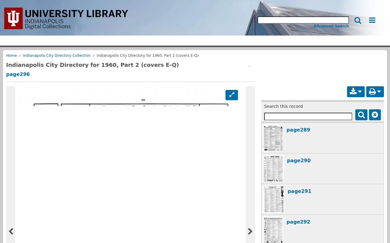 Digitized Indianapolis directory page used to explain historical entry formats