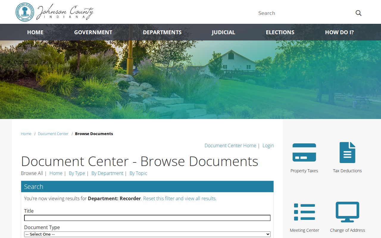 Greenwood previous residents Johnson County Recorder documents